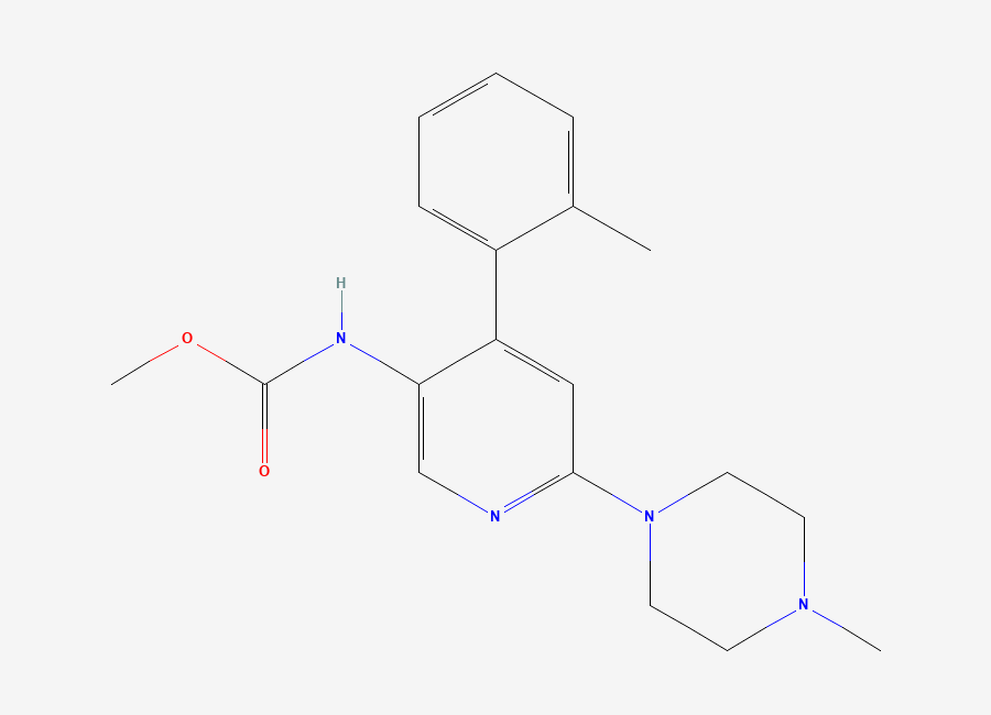 Two-dimensional chemical structure of Netupitant Carbomate Impurity, CAS 342417-02-1