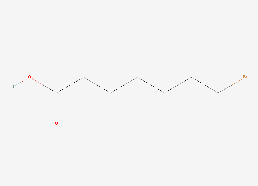 Two-dimensional chemical structure of 7-Bromoheptanoic acid