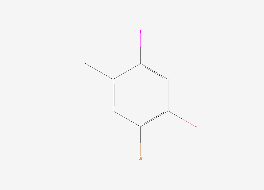 Two-dimensional chemical structure of 5-Bromo-4-fluoro-2-iodotoluene
