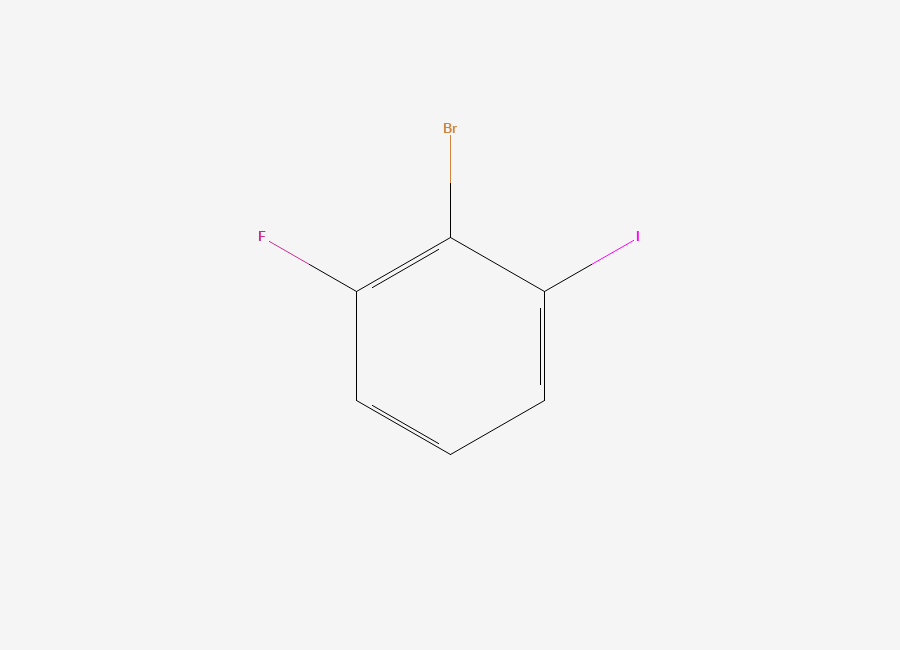 Two-dimensional chemical structure of 2-Bromo-1-fluoro-3-iodobenzene