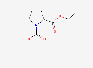 Two-dimensional chemical structure of Boc-DL-Proline ethyl ester