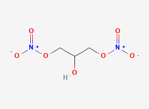 Two-dimensional chemical structure of Glyceryl Trinitrate BP Impurity E / 1,3-Dinitroglycerin / (2-Hydroxy-3-nitrooxypropyl) Nitrate, CAS 623-87-0