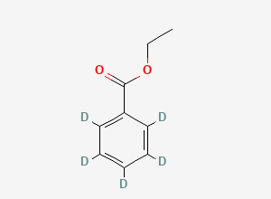Two-dimensional chemical structure of Benzoic Acid-D5 Ethyl Ester, CAS 54354-03-9