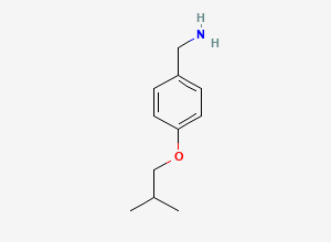 Two-dimensional chemical structure of Pimavanserin Isobutoxy Amine Impurity / 4-isobutoxybenzylammoniumacetate, CAS 4734-09-2