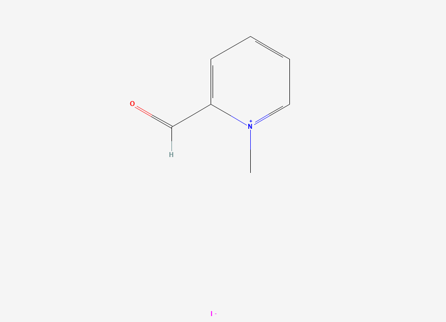 Two-dimensional chemical structure of 2-Formyl-1-methylpyridinium iodide