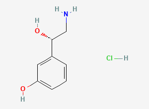 Two-dimensional chemical structure of (S)-alpha-(Aminomethyl)-3-hydroxybenzyl alcohol hydrochloride