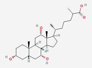 Two-dimensional chemical structure of Trihydroxycoprostanic Acid (Mixture of Diastereomers), CAS 547-98-8