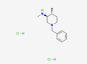 Two-dimensional chemical structure of (3S,4R)-1-Benzyl-N,4-dimethylpiperidin-3-amine dihydrochloride
