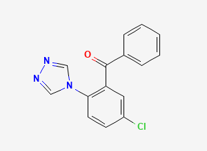 Two-dimensional chemical structure of (5-chloro-2-(4H-1,2,4-triazol-4-yl)phenyl)(phenyl)methanone, CAS 31709-27-0