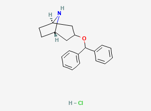Two-dimensional chemical structure of N-Desmethyl-benzotropine Hydrochloride, CAS 25471-67-4