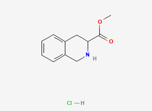 Two-dimensional chemical structure of 3-Isoquinolinecarboxylic acid, 1,2,3,4-tetrahydro-, methyl ester, hydrochloride (1:1)