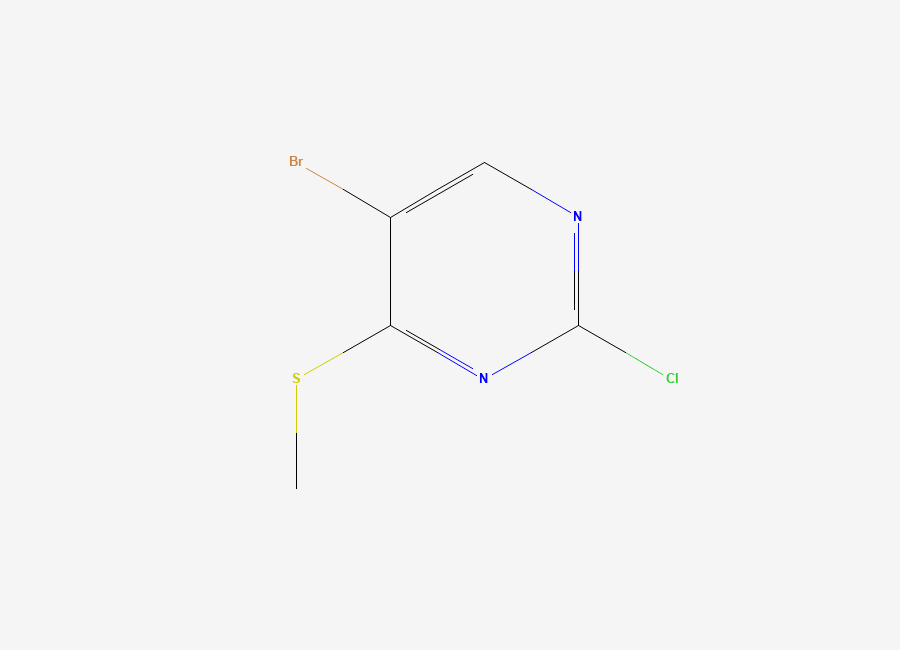 Two-dimensional chemical structure of 5-Bromo-2-chloro-4-(methylthio)pyrimidine