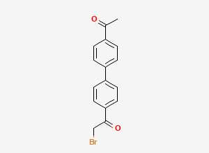 Two-dimensional chemical structure of 1-(4'-Acetyl-[1,1'-biphenyl]-4-yl)-2-bromoethanone, CAS 36934-45-9