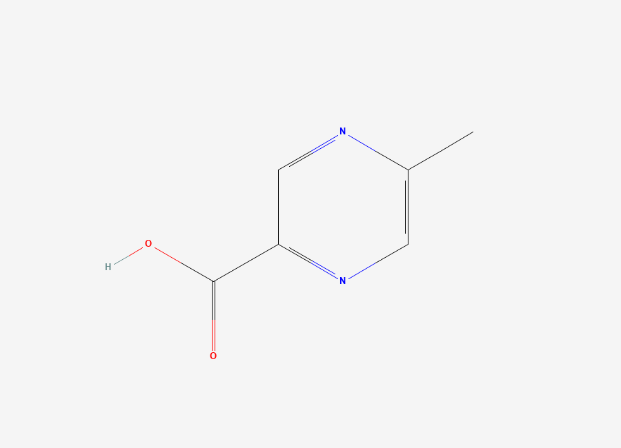 Two-dimensional chemical structure of 5-Methyl-2-pyrazinecarboxylic acid, CAS 5521-55-1