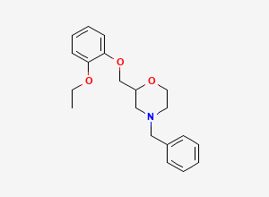 Two-dimensional chemical structure of 2-[(2-Ethoxyphenoxy)methyl]-4-(phenylmethyl)morpholine