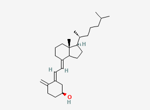Two-dimensional chemical structure of (1S,3Z)-3-{2-[(1R,4E,7aR)-7a-methyl-1-[(2R)-6-methylheptan-2-yl]-octahydro-1H-inden-4-ylidene]ethylidene}-4-methylidenecyclohexan-1-ol