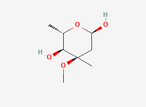 Two-dimensional chemical structure of alpha-L-3-O-Methylmycarose pyranose