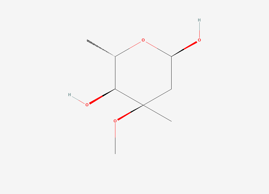 Two-dimensional chemical structure of alpha-L-3-O-Methylmycarose pyranose