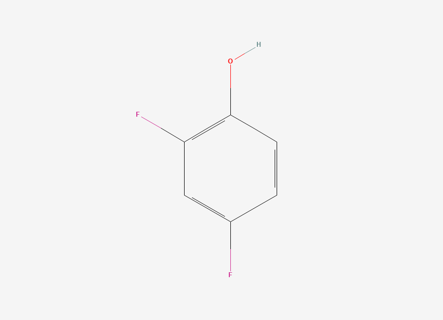 Two-dimensional chemical structure of 2,4-Difluorophenol