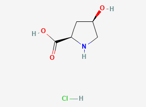 Two-dimensional chemical structure of (2R,4R)-4-hydroxypyrrolidine-2-carboxylic acid hydrochloride