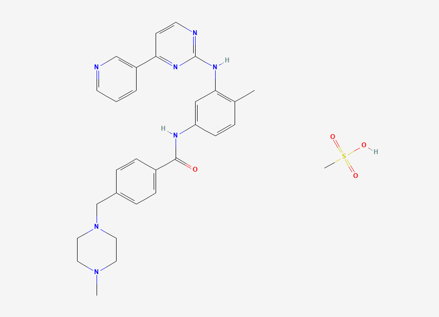 Two-dimensional chemical structure of Imatinib Mesylate, CAS 220127-57-1
