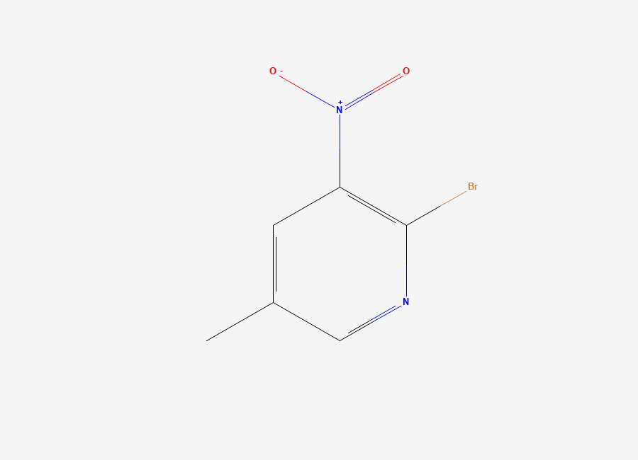 Two-dimensional chemical structure of 2-Bromo-5-methyl-3-nitropyridine