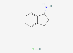 Two-dimensional chemical structure of (1R)-2,3-dihydro-1H-inden-1-amine hydrochloride