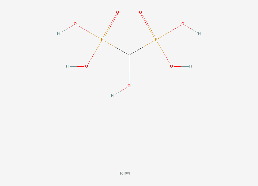 Two-dimensional chemical structure of Technetium Tc-99m Oxidronate Kit