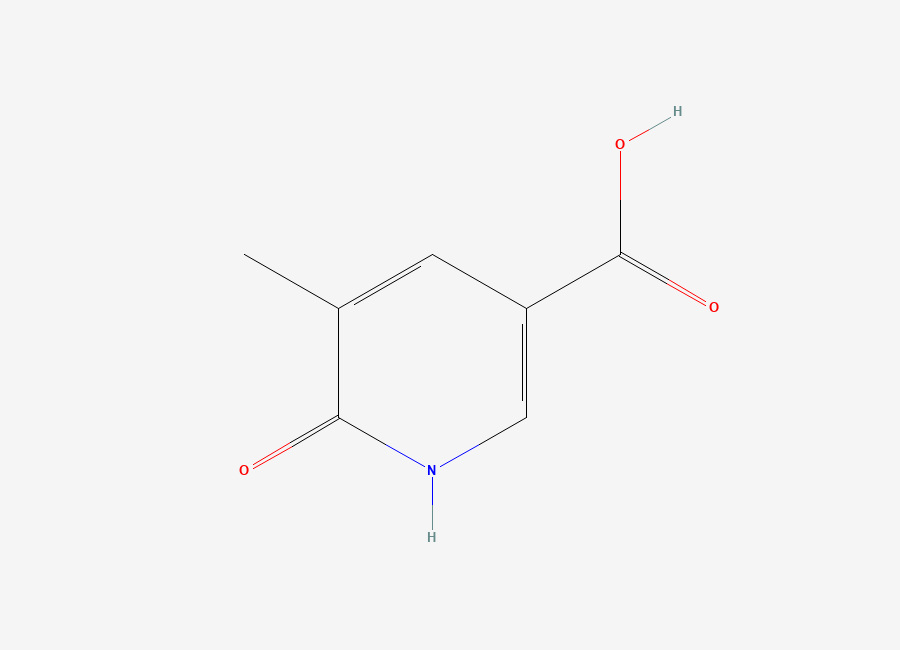 Two-dimensional chemical structure of 5-Methyl-6-oxo-1,6-dihydropyridine-3-carboxylic acid
