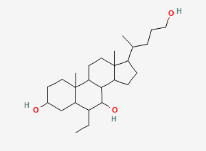 Two-dimensional chemical structure of (3R,5s,6r,7r,10s,13r)-6-ethyl-17-((r)-5-hydroxypentan-2-yl)-10,13-dimethyl-hexadecahydro-1h-cyclopenta[a]phenanthrene-3,7-diol