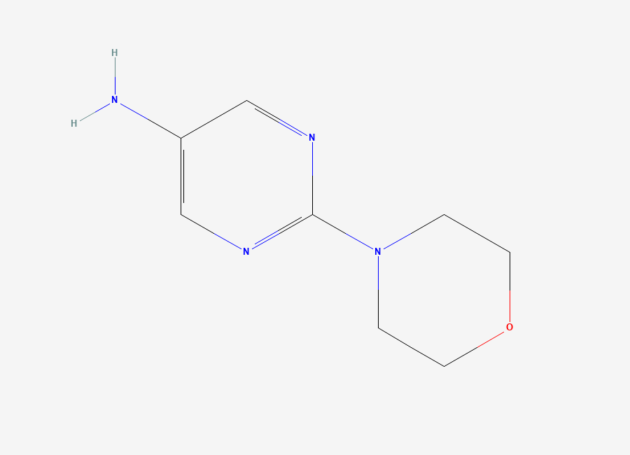 Two-dimensional chemical structure of 2-(Morpholin-4-yl)pyrimidin-5-amine