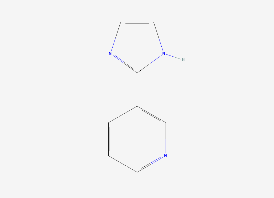 Two-dimensional chemical structure of 3-(1H-Imidazol-2-yl)pyridine