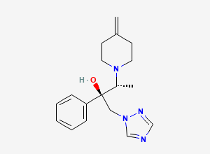 Two-dimensional chemical structure of (2R,3R)-3-(4-Methylidenepiperidin-1-yl)-2-phenyl-1-(1H-1,2,4-triazol-1-yl)butan-2-ol