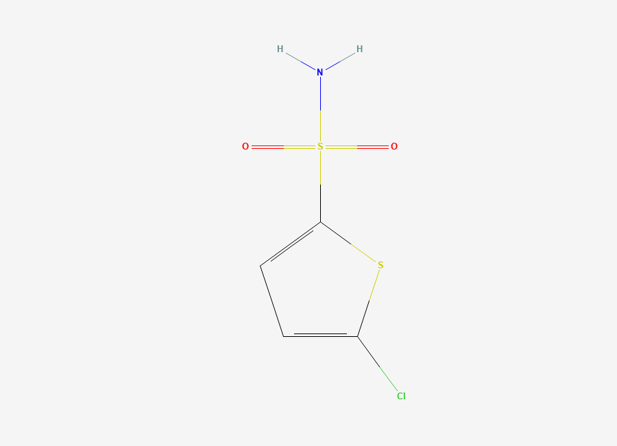 Two-dimensional chemical structure of 5-Chlorothiophene-2-Sulfonamide