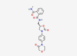 Two-dimensional chemical structure of (S)-N1-Methyl-N2-((2-oxo-3-(4-(3-oxomorpholino)phenyl)oxazolidin-5-yl)methyl)phthalamide