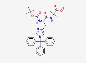 Two-dimensional chemical structure of Boc-His(Trt)-Aib-OH, CAS 2061897-68-3