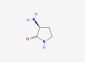 Two-dimensional chemical structure of (3S)-3-aminopyrrolidin-2-one