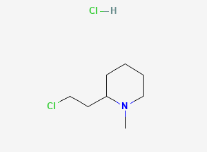 Two-dimensional chemical structure of 2-(2-Chloroethyl)-1-methylpiperidinium chloride