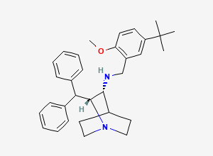 Two-dimensional chemical structure of (2R,3R)-2-benzhydryl-N-(5-tert-butyl-2 -methoxybenzyl) quinuclidin-3-amine