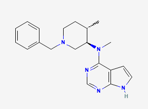 Two-dimensional chemical structure of N-((3R,4S)-1-benzyl-4-methylpiperidin-3-yl)-N-methyl-7H-pyrrolo[2,3-d]pyrimidin-4-amine