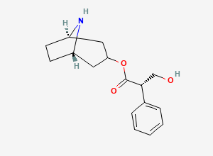 Two-dimensional chemical structure of Hyoscyamine EP Impurity E / Norhyoscyamine / Desmethylhyoscyamine, CAS 537-29-1