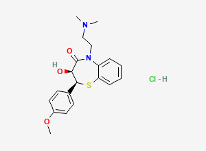 Two-dimensional chemical structure of Deacetyldiltiazem hydrochloride
