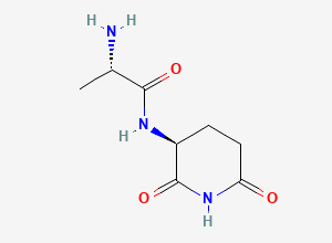Two-dimensional chemical structure of (S)-2-Amino-N-((S)-2,6-dioxopiperidin-3-yl)propanamide