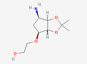 Two-dimensional chemical structure of 2-[[(3aR,4S,6R,6aR)-6-amino-2,2-dimethyl-4,5,6,6a-tetrahydro-3aH-cyclopenta[d][1,3]dioxol-4-yl]oxy]ethanol