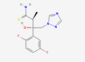 Two-dimensional chemical structure of (2S,3S)-3-(2,5-difluorophenyl)-3-hydroxy-2-methyl-4-(1H-1,2,4-triazol-1-yl)butanethioamide