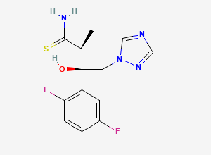 Two-dimensional chemical structure of (2S,3R)-3-(2,5-Difluorophenyl)-3-hydroxy-2-methyl-4-(1H-1,2,4-triazol-1-yl)butanethioamide