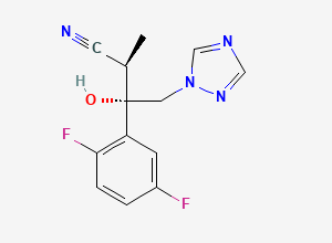 Two-dimensional chemical structure of (2R,3S)-3-(2,5-Difluorophenyl)-3-hydroxy-2-methyl-4-(1H-1,2,4-triazol-1-yl)butanenitrile