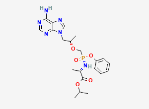 Two-dimensional chemical structure of (S)-Isopropyl 2-((((S)-((((S)-1-(6-amino-9H-purin-9-yl)propan-2-yl)oxy)methyl)(phenoxy)phosphoryl)amino)propanoate