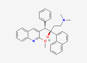 Two-dimensional chemical structure of (1S,2R)-4-(dimethylamino)-1-(2-methoxyquinolin-3-yl)-2-naphthalen-1-yl-1-phenylbutan-2-ol