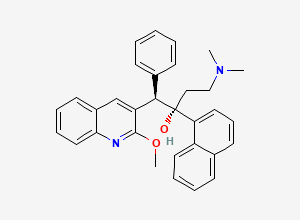 Two-dimensional chemical structure of (1R,2S)-4-(Dimethylamino)-1-(2-methoxyquinolin-3-YL)-2-(naphthalen-1-YL)-1-phenylbutan-2-OL bedaquiline impurity
